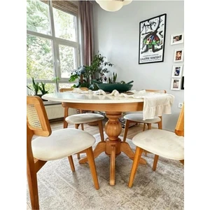 Gazzini Furniture Lindon Baba Ayak Yuvarlak Açılır Masa 90X90