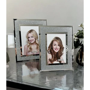 2'li Gümüş Simli Aynalı Çerçeve Seti