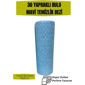 30 Yaprak Rulo Temizlik Bezi Mavi Renk