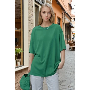 Kadın Bntn Basic Düz Baskısız Oversize Salas T-Shirt