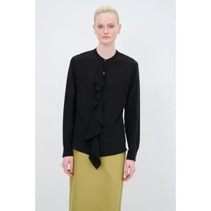 Adl Volanlı Ipek Gömlek Siyah 13044963000