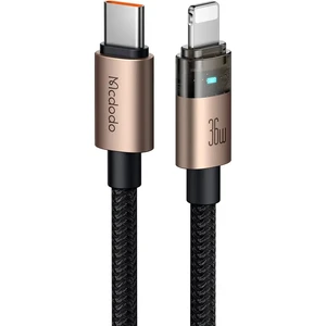 Type-C To Lightning 36W 1.2m Şeffaf Kablo Şarj Işıklı