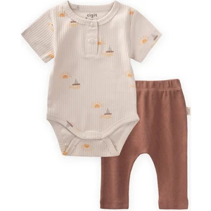 Desenli Zıbın Takım 0-3 Yaş Yelken Desen