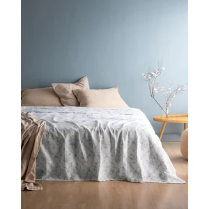 Rotule Çift Kişilik %100 Pamuk Karde Baskılı Pike - Mavi