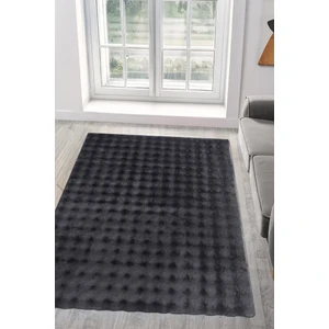 Puffy Bubble Antrasit Halı ve Yolluk | Ekstra Yumuşak, Kaymaz, Yıkanabilir, Dökülme Yapmaz