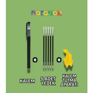 Sihirli Yazı Kalem + Kalem Içi Yedeği 5 Adet + 1 Adet Kalem Tutacağı - Sihirli Defter Kitap Setinde Kullanılan Kalem Seti