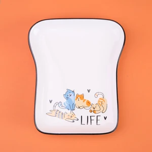 Kitchen Cat Life Desenli Servis Tabağı - Renkli - 19 cm