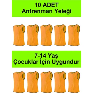 10 Adet Çocuk Antrenman Yeleği Bip Halısaha Idman Yeleği 7-14 Yaş