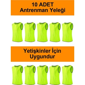10 Adet Antrenman Yeleği Bip Halısaha Idman Yeleği Yetişkin Beden
