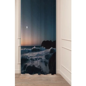 Deniz Plaj Dalga Manzara Doğa Tabiat Okyanus Huzur Desenli Dijital Baskılı (Tek Kanat) Şık Fon Perde