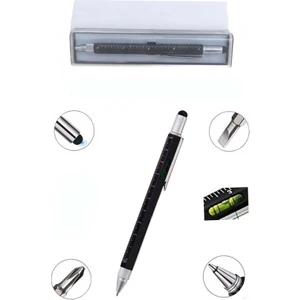 Paras Ticaret Özel Kutusunda Su Terazili Cetvelli Tornavidalı Touchpen Mühendis Mimar Metal Tükenmez Kalem Kalemi (1 ADET)