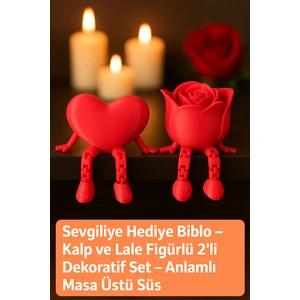 Kalp ve Lale Şeklinde Biblo 2 Adet