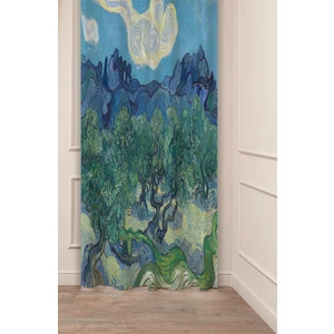 Van Gogh Zeytin Ağacı Ünli Eser Tablo Sanat Manzara Desenli Dijital Baskılı (Tek Kanat)Şık Fon Perde