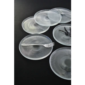 Vargas Cam Tatlı-Pasta-Kek Tabağı 6 Parça-16 cm
