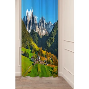 Yayla Orman Doğa Tabiat Dağ Çam Ağacı Manzara Huzur Desenli Dijital Baskılı (Tek Kanat)Şık Fon Perde