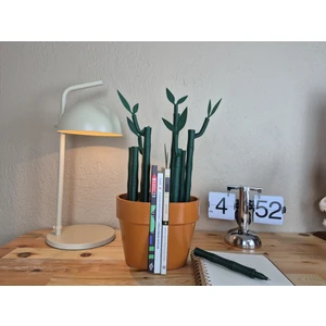 Bambu Kitap Tutucu – Lego Çiçek Dekoratif Bookend & Masa Düzenleyici – Yapay Bitki ve Bambu Detaylı Pinterest Fikri Kitaplık Aksesuarı – Çok Amaçlı Çalışma Masası Aksesuarı – Fonksiyonel Hediye