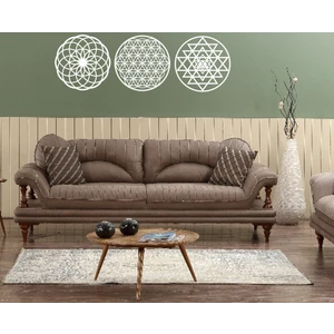 Numa Concept Yaşam Çiçeği 3'lü Beyaz Mdf Duvar Dekorasyon Her Biri 30x30 Cm