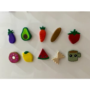 El Yapımı Renkli Seramik Magnet Seti - 10'lu