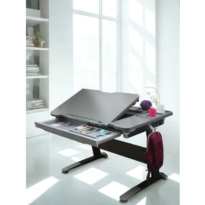 Creo Mobili Ofis Çalışanlarına Uygun Çekmeceli Çalışma Masası - 120x75 Cm, Antrasit/Gri - Sirius Basic