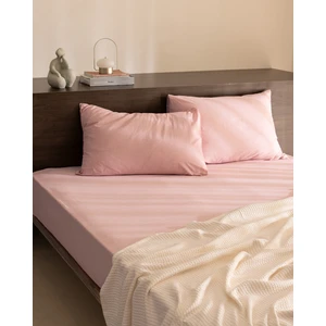 Odette King Size %100 Pamuk Ranforce Lastikli Çarşaf Takımı - Pudra