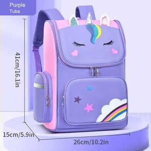 Çocuklar Ilkokul Öğrencileri Okul Çantası Kızları 1,2,3,4,5,6 Sınıflar 6-12 Yaşında Omuzlar Sırt Çantası Sevimli Su Geçirmez Lightcolor: Mor Büyük (Yurt Dışından)