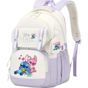Lilo Stitch Sırt Çantası Kadın Seyahat Çantası Sırt Çantaları Genç Kızlar Için Okul Çantası Kitap Çantası Mochila Su Geçirmez Kadınlar Renk: Fildişi (Yurt Dışından)