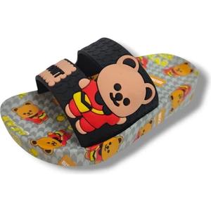 16256-25 Biscuit Ayıcık Figürlü Erkek Çocuk Terlik 25-29