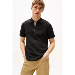 Erkek Interlock Zip Polo - Siyah
