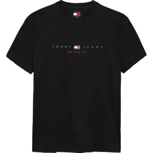 Erkek New York City Logolu T-Shirt - Siyah