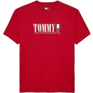 Erkek Tommy Dna Bayrak T-Shirt - Kırmızı