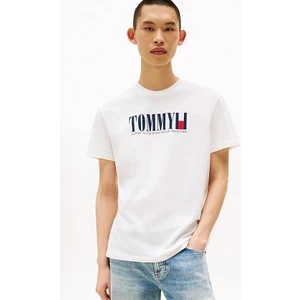 Erkek Tommy Dna Bayrak T-Shirt - Ekru