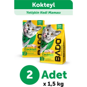 Yetişkin Kedi Maması Kokteyl 1,5 Kg 2'li