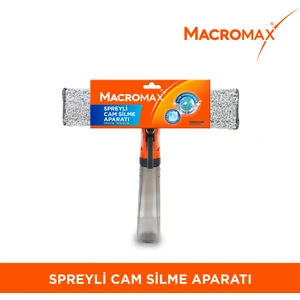 Spreyli Cam Silme Aparatı, 3'ü 1 Arada Çekpaslı ve Mikrofiberli Camsil, İz Bırakmaz