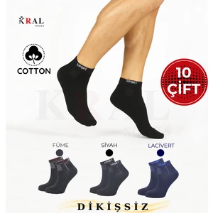 Kral Socks Erkek 10 Çift Pamuklu Parfümlü Yıkamalı Pamuklu Çorap