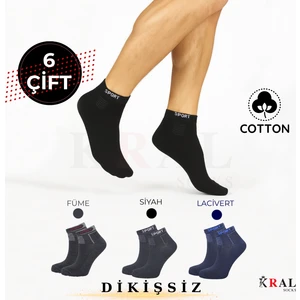 Kral Socks Yeni Sezon Erkek 6 Çift Pamuklu Parfümlü Yıkamalı Patik Çorap
