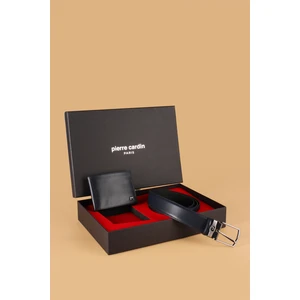 Pierre Cardin-Set 3- % 100 Hakiki Deri Özel Hediye Kutulu  Damat Kemer Cüzdan Çeyiz Seti