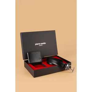 Pierre Cardin-Set 3- % 100 Hakiki Deri Özel Hediye Kutulu  Damat Kemer Cüzdan Çeyiz Seti