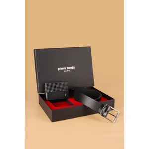 Pierre Cardin-Set 4- % 100 Hakiki Deri Özel Hediye Kutulu  Damat Kemer Cüzdan Çeyiz Seti