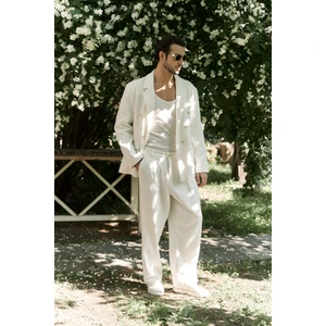 Ayyubay Pileli Ekru Erkek Pantolon