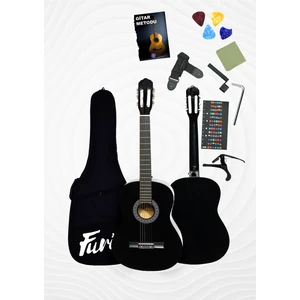 CG-3902BK Mat Klasik Gitar 4/4 Yetişkin Boy Sap Ayarlı Full Set - Mat Siyah