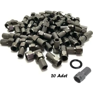 (20 Adet) Contalı F Konnektör Rg6/u6 Geniş 22 mm Su Geçirmez Dayanıklı