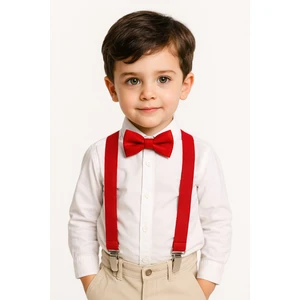 Erkek Bebek / Çocuk Papyon ve Pantolon Askısı Seti 0-6 Yaş Erkek Çocuk Şık Kombin (  14 Renk )