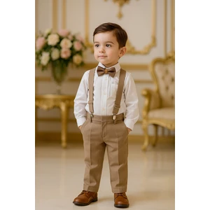 Erkek Bebek / Çocuk Papyon ve Pantolon Askısı Seti 0-6 Yaş Erkek Çocuk Şık Kombin (  14 Renk )