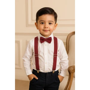 Erkek Bebek / Çocuk Papyon ve Pantolon Askısı Seti 0-6 Yaş Erkek Çocuk Şık Kombin (  14 Renk )