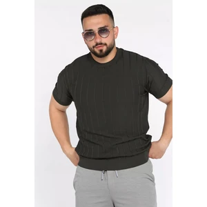 Mishar İtalia Erkek Bisiklet Yaka Kendinden Çizgi Desenli Triko Tişört P-00017656