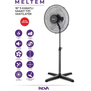 Inova Meltem 16'' 5 Kanatlı Sanayi Tipi Vantilatör