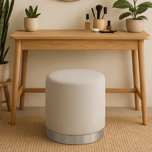 Nora Puf, Kırık Beyaz Silver