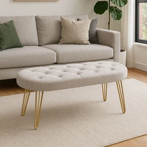 Louca Bench, Kırık Beyaz Gold