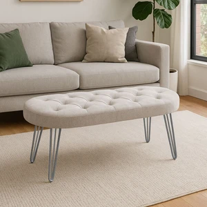 Louca Bench, Kırık Beyaz Silver