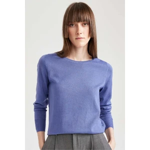 Regular Fit Bisiklet Yaka Yumuşak Dokulu Basic Düz Triko Kazak F7091AZ23WN